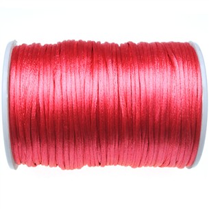 Sznurek satynowy z połyskiem 2.5mm / j.czerwony / 10m-9375