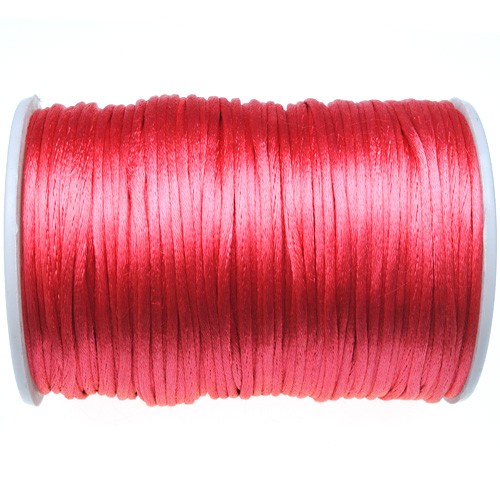 Sznurek satynowy z połyskiem 2.5mm / j.czerwony / 10m-9375