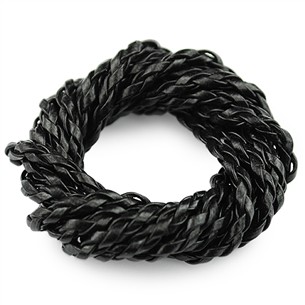 Rzemień jubilerski pleciony 3mm / ekologiczny / czarny / 5m-6034