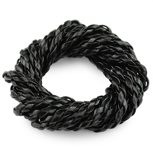 Rzemień jubilerski pleciony 3mm / ekologiczny / czarny / 5m-6034