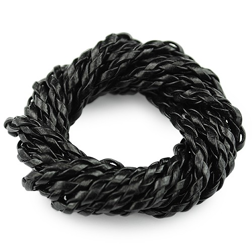 Rzemień jubilerski pleciony 3mm / ekologiczny / czarny / 5m-6034