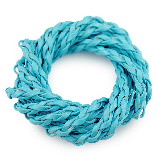 Rzemień jubilerski pleciony 3mm / ekologiczny / niebieski, błękitny / 5m-6035