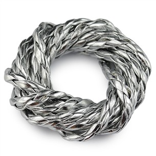 Rzemień jubilerski pleciony 4mm / ekologiczny / srebrny / 5m-6067