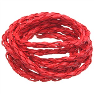 Rzemień jubilerski pleciony 3mm / ekologiczny / czerwony / 5m-8587