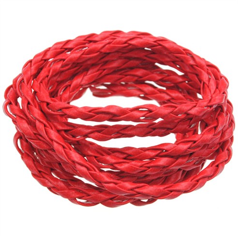 Rzemień jubilerski pleciony 3mm / ekologiczny / czerwony / 5m-8587