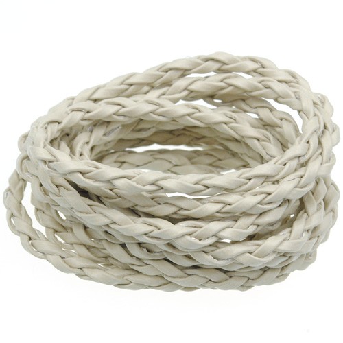 Rzemień jubilerski pleciony 3mm / ekologiczny / beżowy / 5m-8590