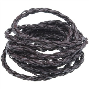 Rzemień jubilerski pleciony 3mm / ekologiczny / brązowy / 5m-8592