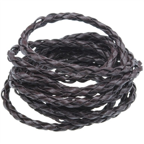 Rzemień jubilerski pleciony 3mm / ekologiczny / brązowy / 5m-8592