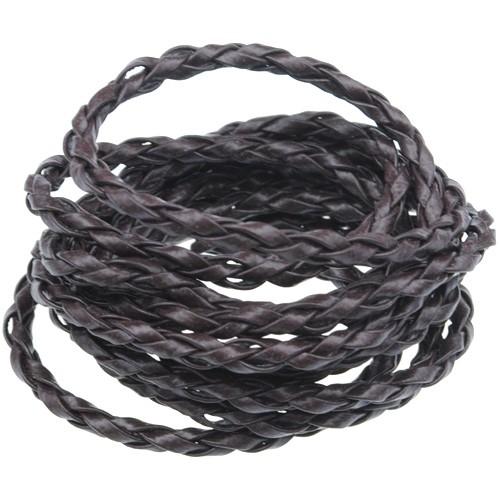 Rzemień jubilerski pleciony 3mm / ekologiczny / brązowy / 5m-8592