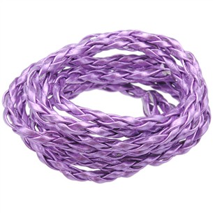 Rzemień jubilerski pleciony 3mm / ekologiczny / fioletowy / 5m-8595