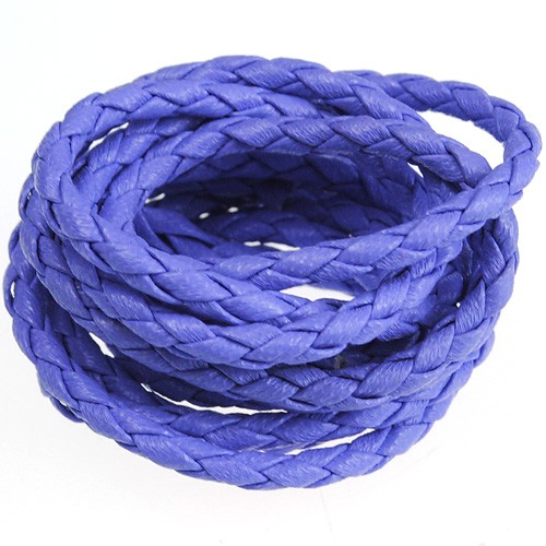 Rzemień jubilerski pleciony 3mm / ekologiczny / j.fioletowy / 3mm / 5m-10118