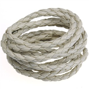 Rzemień jubilerski pleciony 3mm / ekologiczny / szary / 3mm / 5m-10119