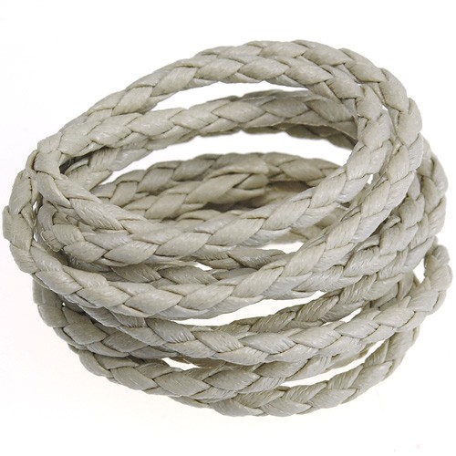 Rzemień jubilerski pleciony 3mm / ekologiczny / szary / 3mm / 5m-10119