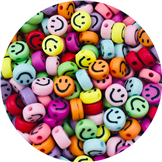 Miks koraliki emotki 7mm / akrylowe / 7x4mm / 13,8g / 100szt