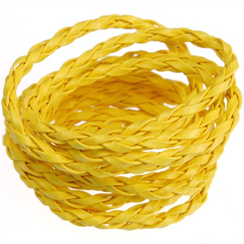 Rzemień jubilerski pleciony 3mm / ekologiczny / żółty / 3mm / 5m-10120