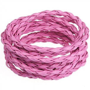 Rzemień jubilerski pleciony 3mm / ekologiczny / różowy / 3mm / 5m-10121