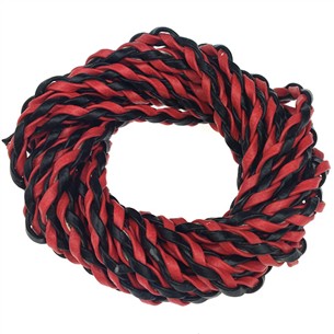 Rzemień jubilerski pleciony 3mm / ekologiczny /  czerwono-czarny / 3mm / 5m-12126