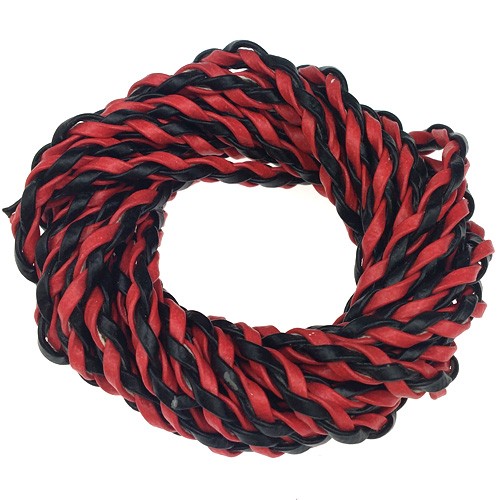 Rzemień jubilerski pleciony 3mm / ekologiczny /  czerwono-czarny / 3mm / 5m-12126