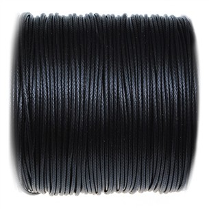 Sznurek jubilerski snake powlekany / syntetyczny / czarny / 1mm / 5m-13355