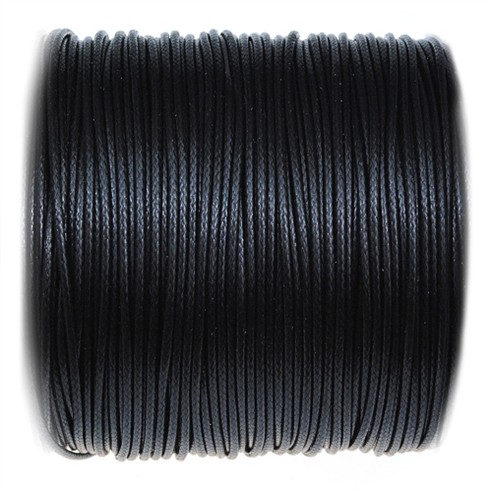 Sznurek jubilerski snake powlekany / syntetyczny / czarny / 1mm / 5m-13355