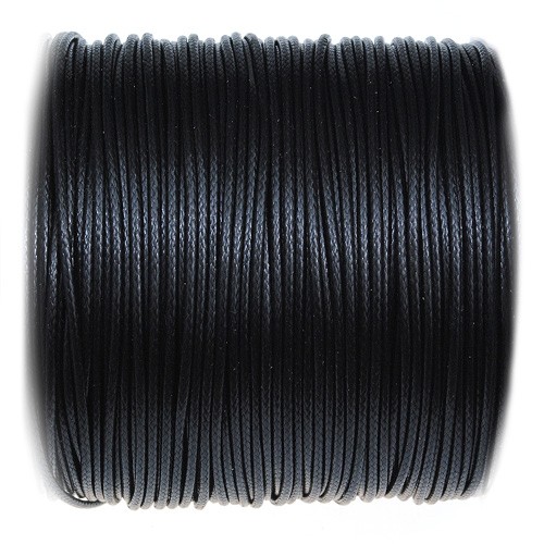 Sznurek jubilerski snake powlekany / syntetyczny / czarny / 1mm / 5m-13355