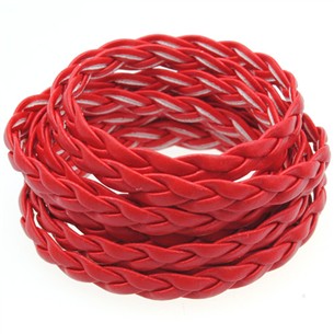 Rzemień pleciony 5mm / syntetyczny / czerwony / 5m-8578