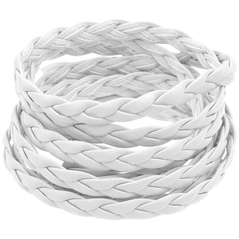 Rzemień pleciony 5mm / syntetyczny /  biały / 5m-13369