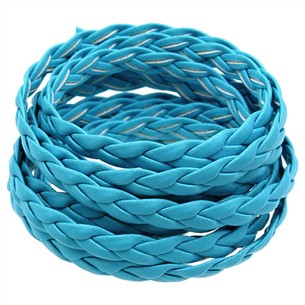 Rzemień pleciony 5mm / syntetyczny / niebieski / 5m-13370