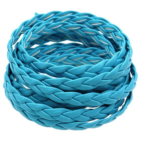 Rzemień pleciony 5mm / syntetyczny / niebieski / 5m-13370