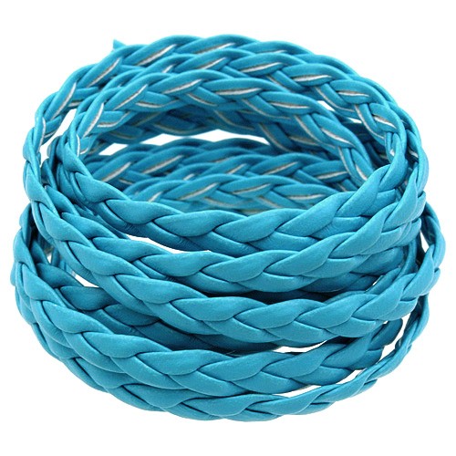 Rzemień pleciony 5mm / syntetyczny / niebieski / 5m-13370