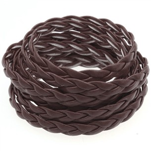 Rzemień pleciony 5mm / syntetyczny / brązowy / 5m-13371