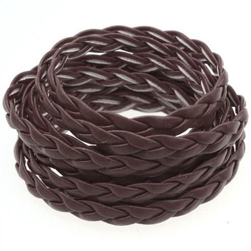 Rzemień pleciony 5mm / syntetyczny / brązowy / 5m-13371