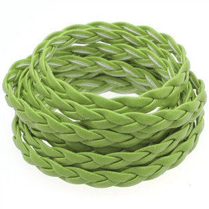 Rzemień pleciony 5mm / syntetyczny / zielony / 5m-13372