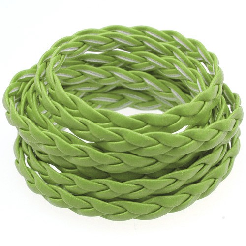 Rzemień pleciony 5mm / syntetyczny / zielony / 5m-13372