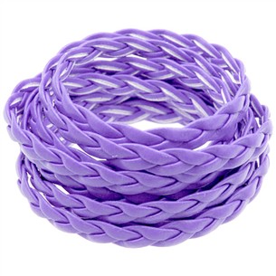 Rzemień pleciony 5mm / syntetyczny / fioletowy / 5m-13373