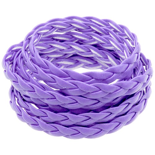 Rzemień pleciony 5mm / syntetyczny / fioletowy / 5m-13373