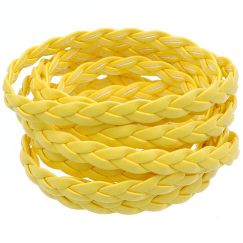 Rzemień pleciony 5mm / syntetyczny / żółty / 5m-8581