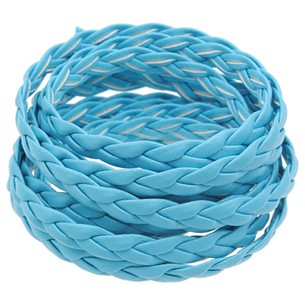 Rzemień pleciony 5mm / syntetyczny / j.niebieski / 5m-8582