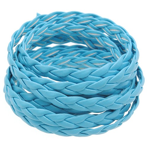 Rzemień pleciony 5mm / syntetyczny / j.niebieski / 5m-8582