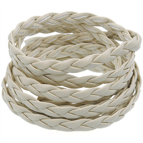 Rzemień pleciony 5mm / syntetyczny / beżowy / 5m-8583