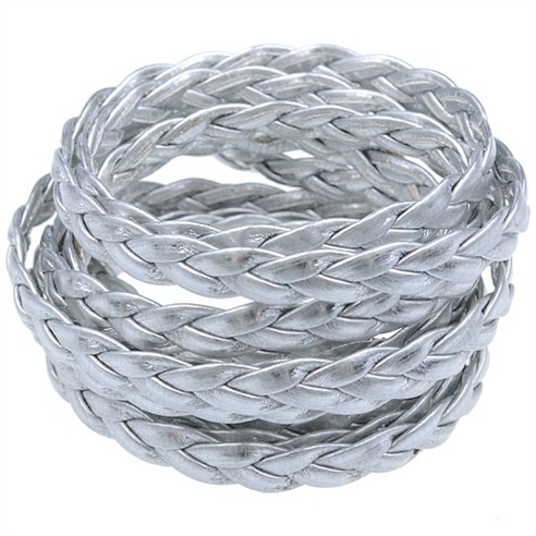 Rzemień pleciony 5mm / syntetyczny / srebrny / 5m-8584