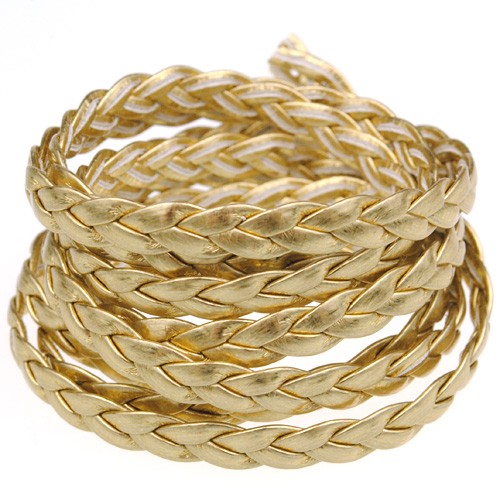 Rzemień pleciony 5mm / syntetyczny / złoty / 5m-8585