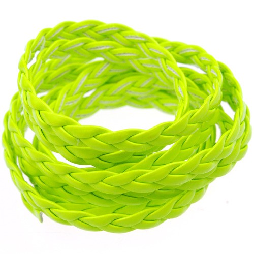 Rzemień pleciony 5mm / syntetyczny / j.zielony / 5m-8586