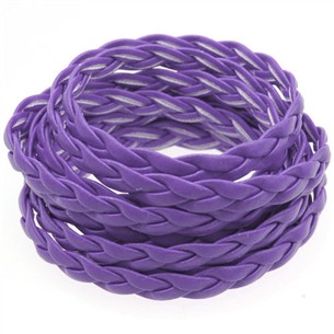 Rzemień pleciony 5mm / syntetyczny / c.fioletowy / 5m-13374