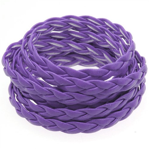 Rzemień pleciony 5mm / syntetyczny / c.fioletowy / 5m-13374