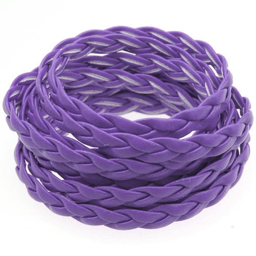 Rzemień pleciony 5mm / syntetyczny / c.fioletowy / 5m-13374
