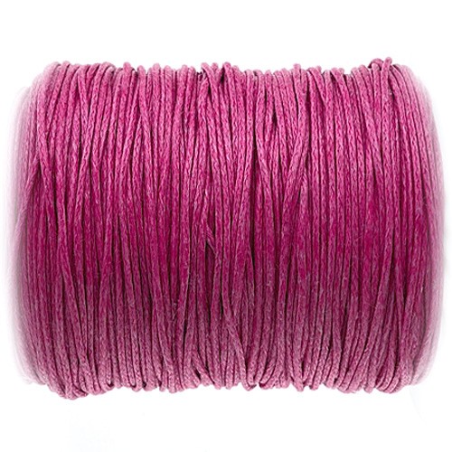Sznurek jubilerski woskowany 1mm / c.różowy / 10m-13382