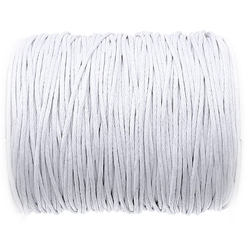 Sznurek jubilerski woskowany 1mm / biały / 10m-13385