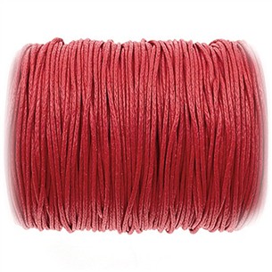 Sznurek jubilerski woskowany 1mm / czerwony / 10m-13389
