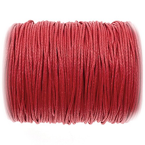 Sznurek jubilerski woskowany 1mm / czerwony / 10m-13389